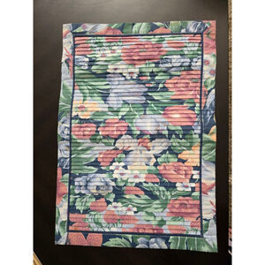 Rare Vintage Floral Strawberry Cottagecore Pleated Table Placemats Set of Four